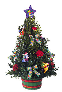 christmas tree arrangement with keepsake ornaments