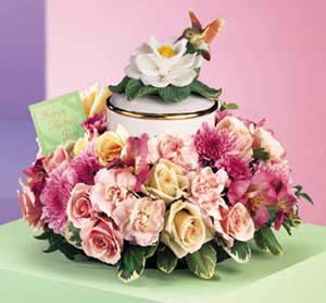 mother's day music box floral arrangement