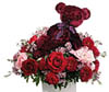 wildly romantic Teleflora floral gift with a keepsake sachet bear with a rose fragrance